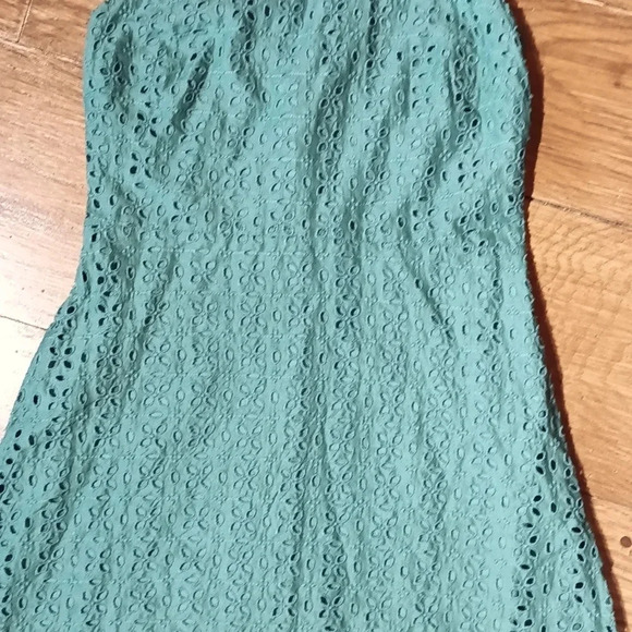 3/$25 NEW Gap cotton eyelet halter dress side zip elastic back green size 2 - Picture 4 of 14